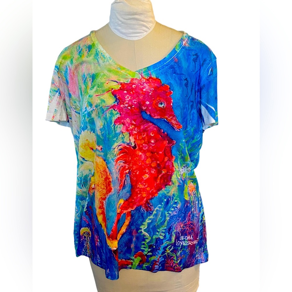 Leona Lovegrove SEAHORSE Artists print top. 2X